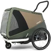 Croozer Remorque vélo pour chien Dog Enna jusqu'à 35 kg, couleur : vert mousse
