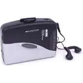 ROXX Lecteur de cassettes portable PCP300, Lecteur MP3 + appareil audio portable, Noir, Argent