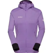 Mammut - Polaire légère et extensible zippée - Taiss Light ML Hooded Jacket Women Lavandin Black pour Femme - Taille M - Bordeaux