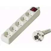 PremiumCord Câble d'extension 230V 5m 5 prises+interrupteur
