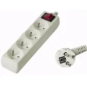 PremiumCord PP4K-03 extension d'alimentation 4 sortie(s) AC Blanc (4x, CEE 7/3, 3 m)