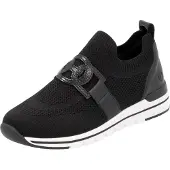 Remonte : Chaussures basses pour femmes, mocassins, couleur noire, style décontracté