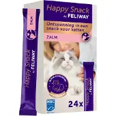 Feliway Happy Snack By - Boîte de 24 sticks au goût saumon. Relaxez votre chat autour d'un moment de complicité . Présenté sous forme de friandise onctueuse. 24x15 g Liquide