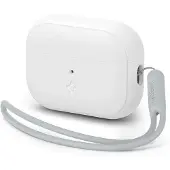 Spigen SILICONE FIT STRAP Apple AIRPODS PRO 1 / 2 BLANC/GREY (Manchon pour casque d'écoute), Étui pour écouteurs + casque, Blanc