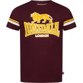 Lonsdale T-Shirt 'Methley' jaune / rouge foncé / blanc