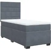 Syfax Sommier à lattes de lit et matelas Gris foncé 90x190 cm Velours