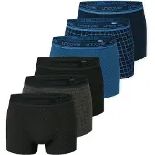 Schiesser Boxers ' Cotton Series ' bleu / bleu foncé / anthracite / noir