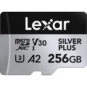 Lexar Professional Silver Plus (256 Go, microSDXC, U3, UHS-I), Carte mémoire, Noir, Argent