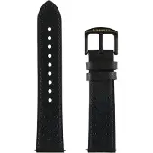 GARETT univerzální řemínek 22 mm, černý kožený, Montre connectée : accessoires, Noir