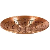 Yogi & Yogini Assiette Déco De Cuivre Motif Fleur De Vie