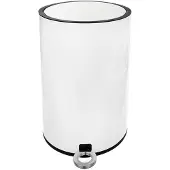 Orion Poubelle en métal BLANC 6l avec une fonction pédale