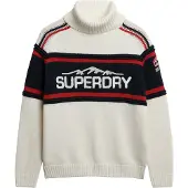 Superdry Femme Pull à col Roulé Après-ski White Taille: 40