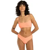 Billabong Tanlines Lace Up Bikini Top Orange L Femme