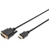 Digitus - Câble adaptateur - HDMI mâle pour DVI-D mâle - 3 m - double blindage - noir