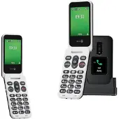 Doro Leva E30, téléphone à clapet avec grandes touches, 4G, noir et blanc