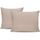 L'essentiel Maison , Tonne Brune - Youthe, lot de taies d'oreiller (2 pièces) (FR), 100 % COTON RANFORCÉ, beige, 60 x 60 cm