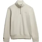 Superdry pour homme. M2013750A Sweat à capuche Essential Logo demi-zippé beige (M), Casuel, Coton