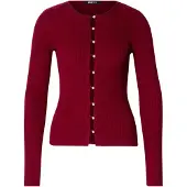 Gina Tricot Cardigan rouge foncé / blanc perle