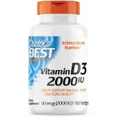 Doctors Best , Vitamine D3, 50 mcg (2 000 UI), 180 Gélules Molles