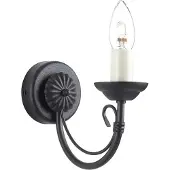 Elstead Lighting Applique murale avec bougeoir Chartwell, noire, 1xE14x60W, métal, dimensions : 10 x 9,2 x 21 cm, IP20, Elstead