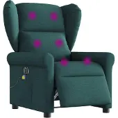 Syfax Fauteuil de massage inclinable électrique Vert foncé Tissu