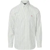 Ralph Lauren pour homme. 710928918006 Chemise oxford à rayures Custom Fit blanc (XXL), Casuel, Coton, Classique, Manche longue