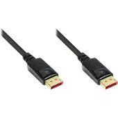 GOOD CONNECTIONS Câble de connexion DisplayPort 1.4, 8K / UHD-2 @60Hz, contacts dorés, CU, noir, 3m, . (3 m), Câble vidéo, Noir