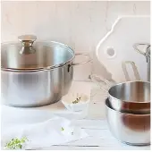 BRA Ancora | Casserole à manche avec couvercle 26 cm, acier inoxydable 18/10, sans revêtement antiadhésif, compatible avec tous les types de cuisinières, y compris l'induction