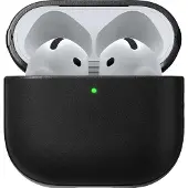 Nomad Modern cuir coque AirPods 4 – Conçu pour s'adapter précisément aux AirPods 4 – Protège vos AirPods contre l'usure quotidienne – Donne à vos AirPods un aspect raffiné en cuir - Noir