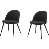 Venture Home - Chaise Velvet Noir - Pack de 2
