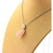 Bijoux Pierres et Minéraux. Collier Morganite brut. 12.60 ct. Afrique.