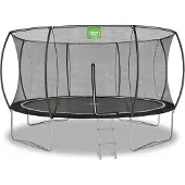 Exit Black Edition Trampoline ø366cm – Sur pieds – Rond – Trampoline de Jardin – pour Enfants – Noir