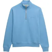Superdry Essential Logo Embroidered Half Zip Sweatshirt Bleu XL Femme