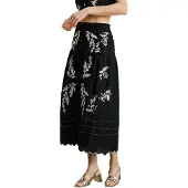 Pepe Jeans pour femme. PL901216 Jupe midi Epsom noir (L), Casuel, Coton