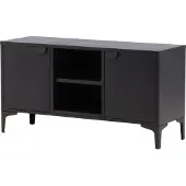 Ebuy24 Piring meuble tV 2 portes, 2 étagères noir.