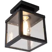 QAZQA Plafonnier d'extérieur intelligent industriel noir avec Wifi ST64 inclus - Rotterdam