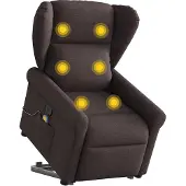 Syfax Fauteuil inclinable de massage Marron foncé Tissu