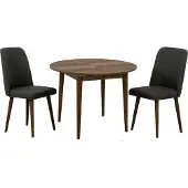 Dmora Bee - Ensemble Table et Chaises, Noyer Brun, 4 Places