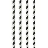 Papstar 87010 Paille Jetable 100 Pièces Noir Et Blanc