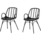 Venture Home Dyrön chaise de salle à manger avec accoudoirs noir