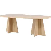 Ebuy24 Bootcut table de salle à manger ovale 115x230 cm whitewash.