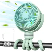 MOMCOZY Ventilateur de poussette portable, Ventilateur, Vert