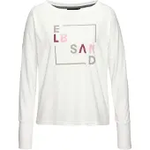 Elbsand T-shirt beige / rouge foncé / blanc