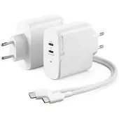Alogic WCG2X63-EU Chargeur 63W 2 ports 2x USB-C blanc