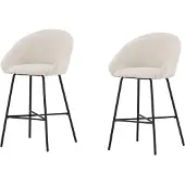 Venture Home Velvet tabouret de bar blanc, noir