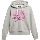 Superdry Mfg Original Metallic Hoodie Gris XL Femme