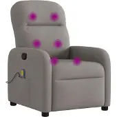 vidaXL Fauteuil de massage Taupe Tissu