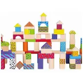 Vigatoys Jeu de construction en bois 100 cubes