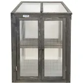 Lendo Online Mini Serre de Culture Bois 60x49x97,5 cm Gris