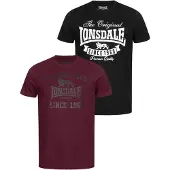 Lonsdale T-Shirt gris foncé / merlot / noir / blanc